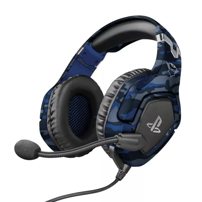 Trust GXT 488 Forze PS4 Headset com fios, arco de cabeça, gaming, preto, azul