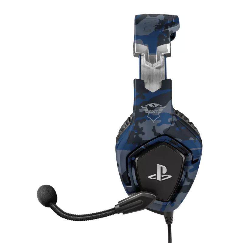 Trust GXT 488 Forze PS4 Headset com fios, arco de cabeça, gaming, preto, azul