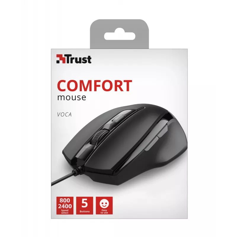 Trust Voca Rato de escritório, destro, USB Type-A, ótico, 2400 DPI