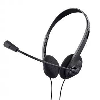 Trust 24659 Auscultadores/headset com fios, arco de cabeça, chamadas/música, preto