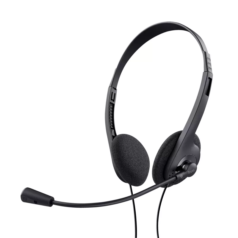 Trust 24659 Auscultadores/headset com fios, arco de cabeça, chamadas/música, preto