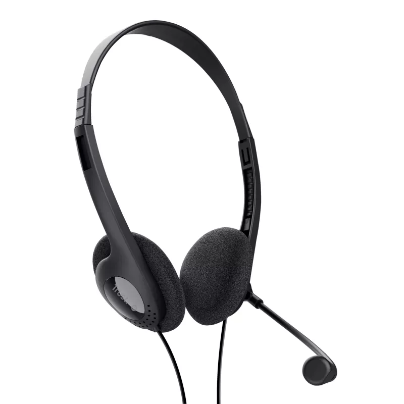 Trust 24659 Auscultadores/headset com fios, arco de cabeça, chamadas/música, preto