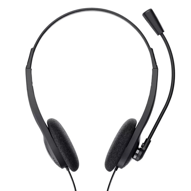 Trust 24659 Auscultadores/headset com fios, arco de cabeça, chamadas/música, preto