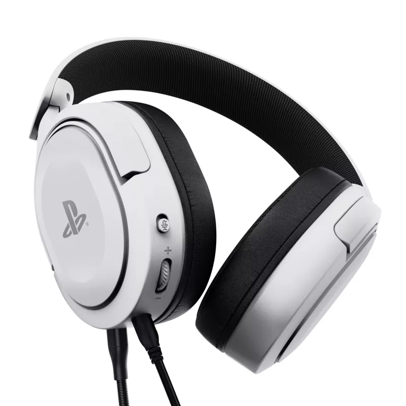 Trust GXT 498 Forta Headset com fios, arco de cabeça, gaming, preto, branco
