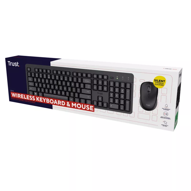 Trust Ody II Teclado e rato incluídos universal RF sem fios QWERTY US inglês preto