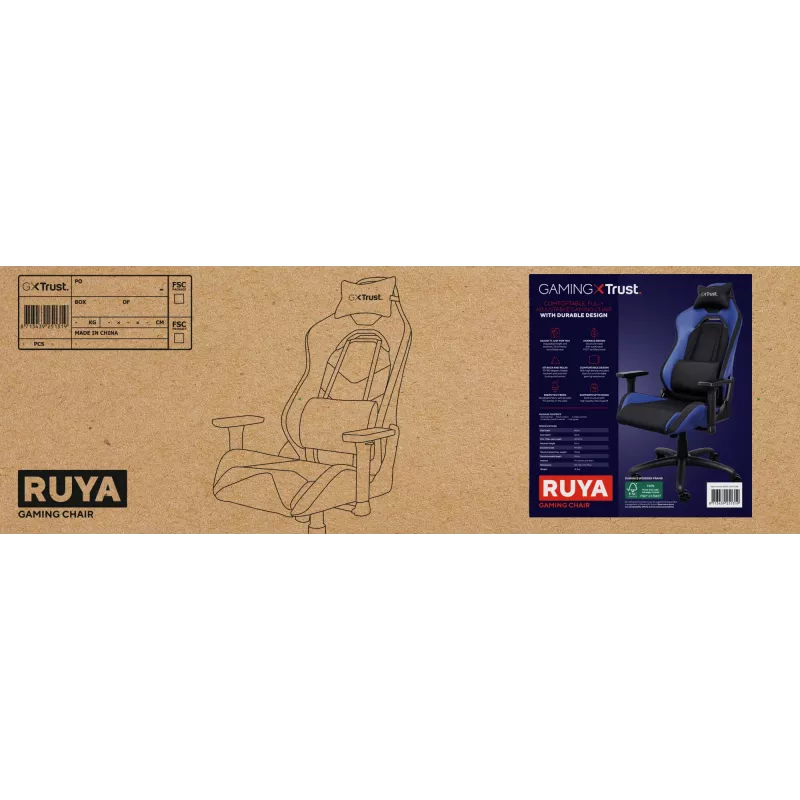 Trust GXT 714 RUYA Cadeira gaming universal preta, azul