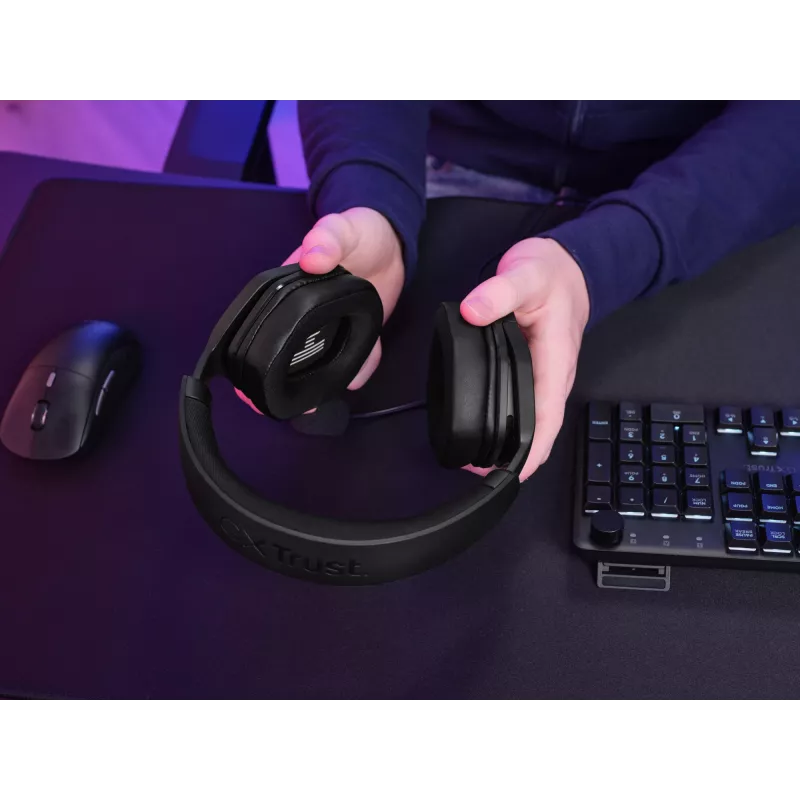 Trust GXT492 Carus Headset com fios, arco de cabeça, gaming, preto