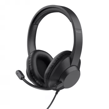 Trust Ayda Max USB Headset com fios, arco de cabeça, escritório/call center, USB Type-C / USB Type-A, preto