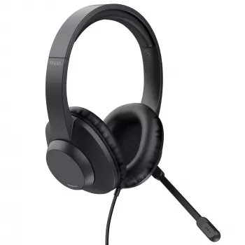 Trust Ayda Max USB Headset com fios, arco de cabeça, escritório/call center, USB Type-C / USB Type-A, preto