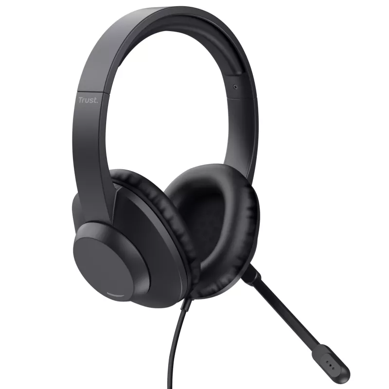 Trust Ayda Max USB Headset com fios, arco de cabeça, escritório/call center, USB Type-C / USB Type-A, preto