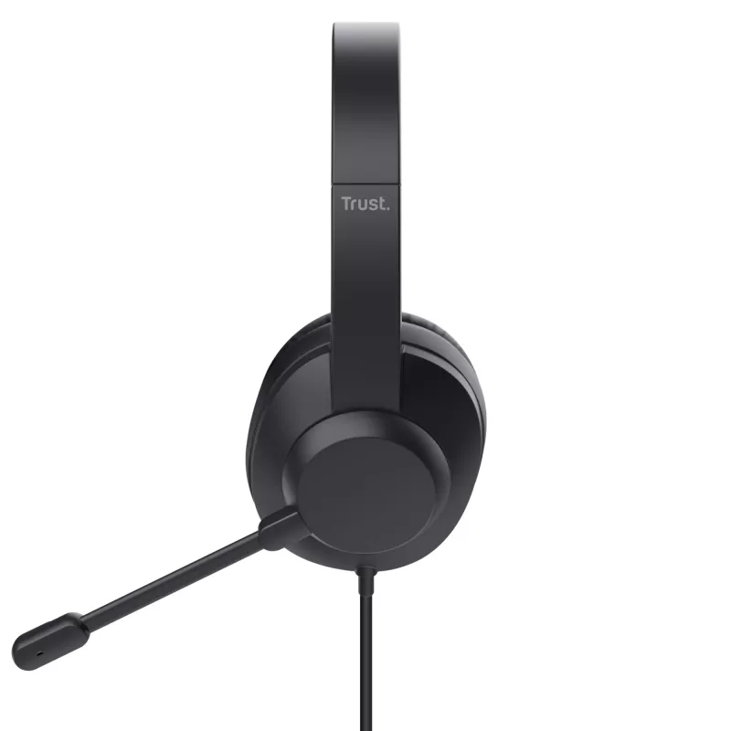 Trust Ayda Max USB Headset com fios, arco de cabeça, escritório/call center, USB Type-C / USB Type-A, preto