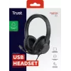 Trust Ayda Max USB Headset com fios, arco de cabeça, escritório/call center, USB Type-C / USB Type-A, preto