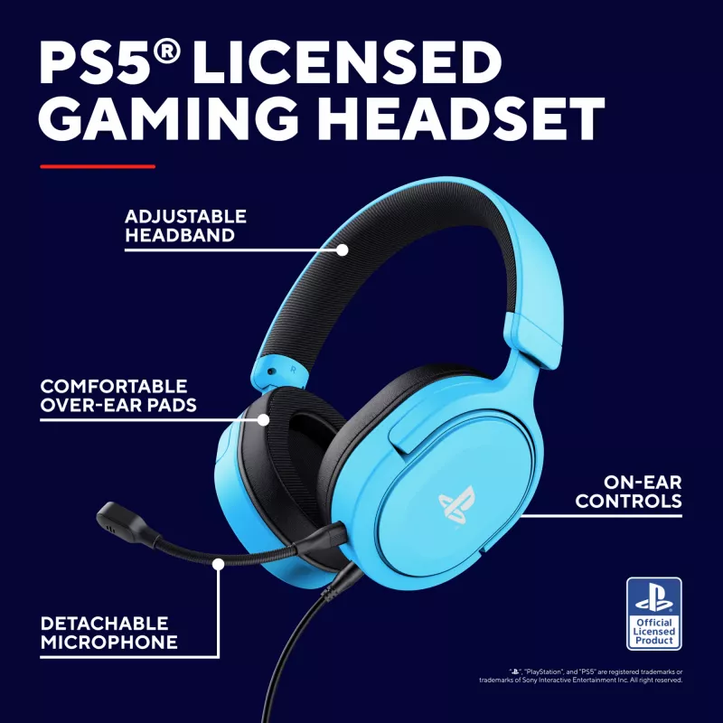 Trust GXT 498B Forta Headset com fios com arco de cabeça gaming azul