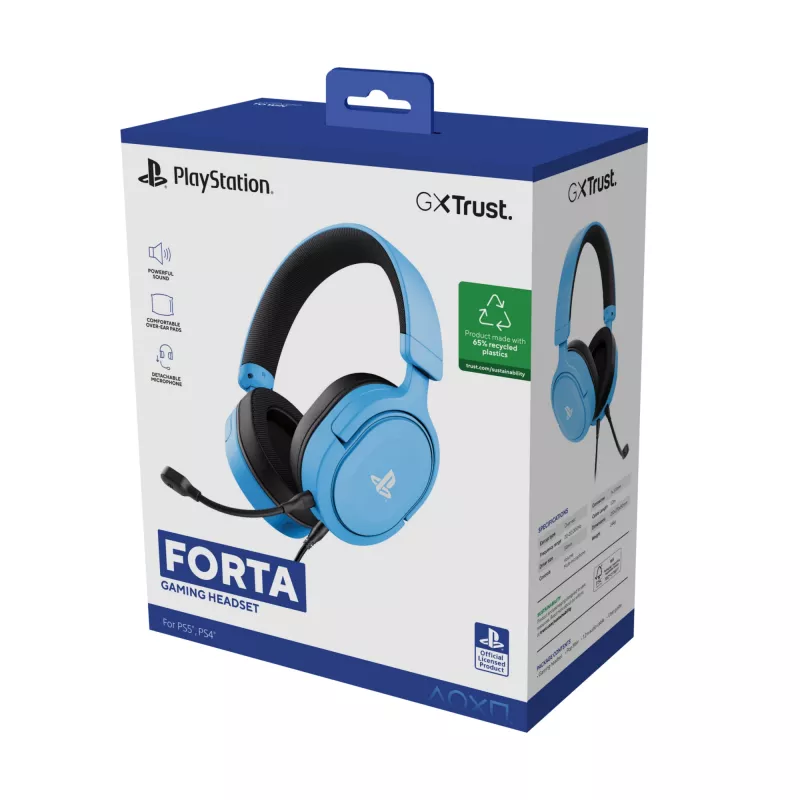 Trust GXT 498B Forta Headset com fios com arco de cabeça gaming azul
