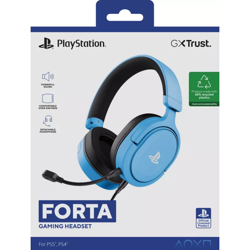 Trust GXT 498B Forta Headset com fios com arco de cabeça gaming azul