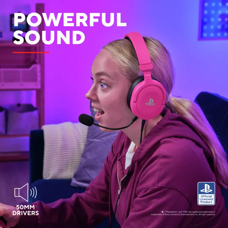 Trust GXT 498P Forta Headset com fios, arco de cabeça, gaming, rosa