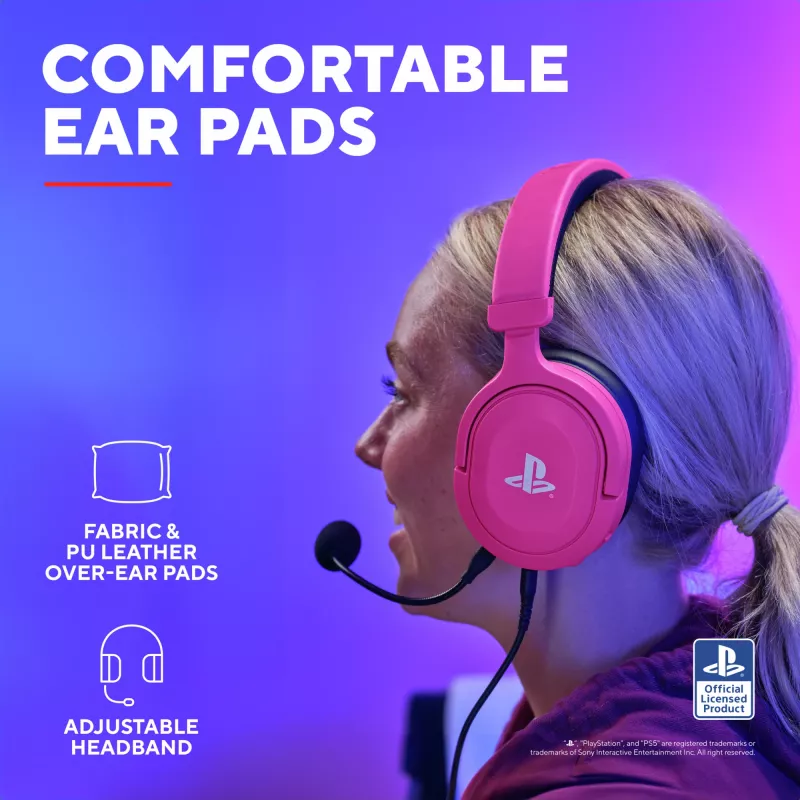 Trust GXT 498P Forta Headset com fios, arco de cabeça, gaming, rosa