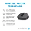 Rato sem fios HP 150, ambidestro, ótico, RF sem fios, 1600 dpi, preto