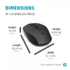 Rato sem fios HP 150, ambidestro, ótico, RF sem fios, 1600 dpi, preto
