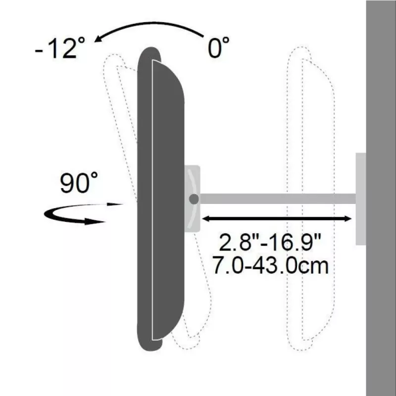 Suporte de parede Techly 23-55 polegadas para LED TV LCD totalmente articulado braço duplo ICA-PLB 147M