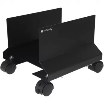 Suporte de aço para CPU Techly com rodas, preto ICA-CS 34, preto, PC, carrinho multimédia, 25 kg, 195 mm, 240 mm