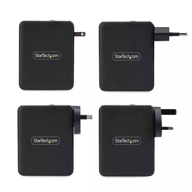 Carregador de parede StarTech.com 140W USB-C, 3x USB-C/1x USB-A, PD 3.1 fonte de alimentação GaN internacional para MacBook/Dell XPS/Inspiron