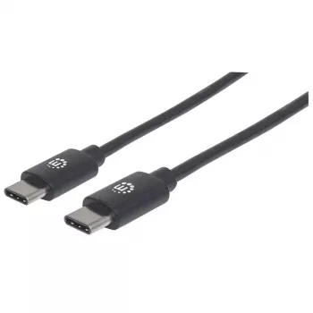 Cabo Manhattan USB-C para USB-C, 3 m, ficha macho para ficha macho, preto, 480 Mbit/s (USB 2.0), Hi-Speed USB, garantia vitalícia, equivalente a USB2CC3M