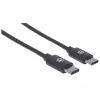Cabo Manhattan USB-C para USB-C, 3 m, ficha macho para ficha macho, preto, 480 Mbit/s (USB 2.0), Hi-Speed USB, garantia vitalícia, equivalente a USB2CC3M