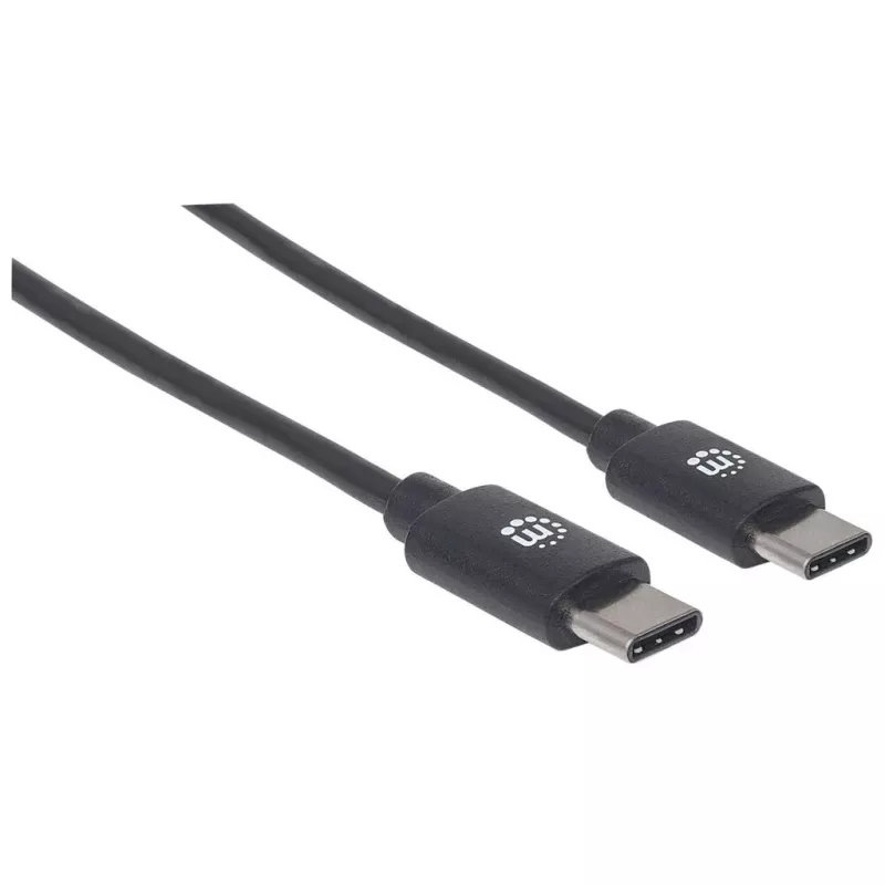 Cabo Manhattan USB-C para USB-C, 3 m, ficha macho para ficha macho, preto, 480 Mbit/s (USB 2.0), Hi-Speed USB, garantia vitalícia, equivalente a USB2CC3M