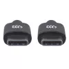 Cabo Manhattan USB-C para USB-C, 3 m, ficha macho para ficha macho, preto, 480 Mbit/s (USB 2.0), Hi-Speed USB, garantia vitalícia, equivalente a USB2CC3M