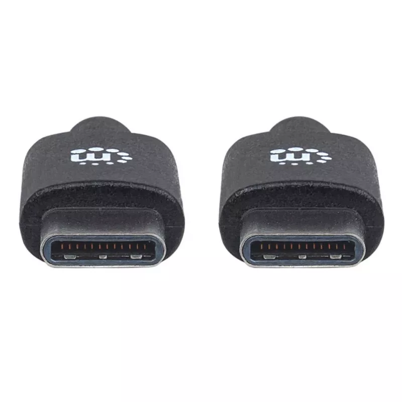 Cabo Manhattan USB-C para USB-C, 3 m, ficha macho para ficha macho, preto, 480 Mbit/s (USB 2.0), Hi-Speed USB, garantia vitalícia, equivalente a USB2CC3M