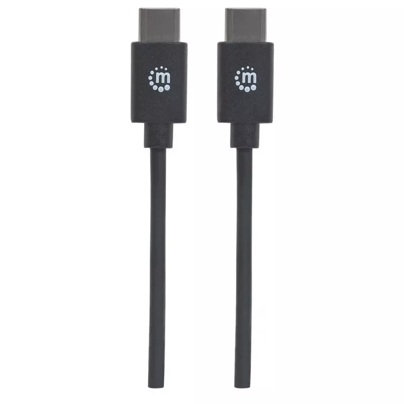 Cabo Manhattan USB-C para USB-C, 3 m, ficha macho para ficha macho, preto, 480 Mbit/s (USB 2.0), Hi-Speed USB, garantia vitalícia, equivalente a USB2CC3M