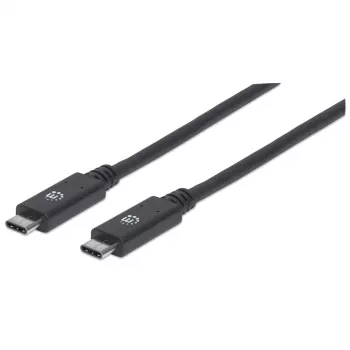 Cabo USB-C Manhattan USB31C5C1M 1m ficha macho para ficha macho preto