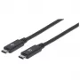 Cabo USB-C Manhattan USB31C5C1M 1m ficha macho para ficha macho preto