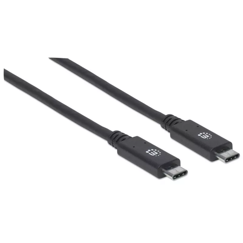 Cabo USB-C Manhattan USB31C5C1M 1m ficha macho para ficha macho preto
