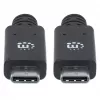 Cabo USB-C Manhattan USB31C5C1M 1m ficha macho para ficha macho preto