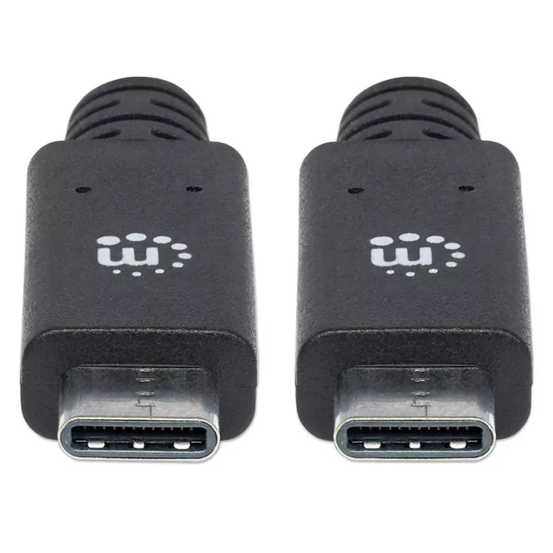 Cabo USB-C Manhattan USB31C5C1M 1m ficha macho para ficha macho preto