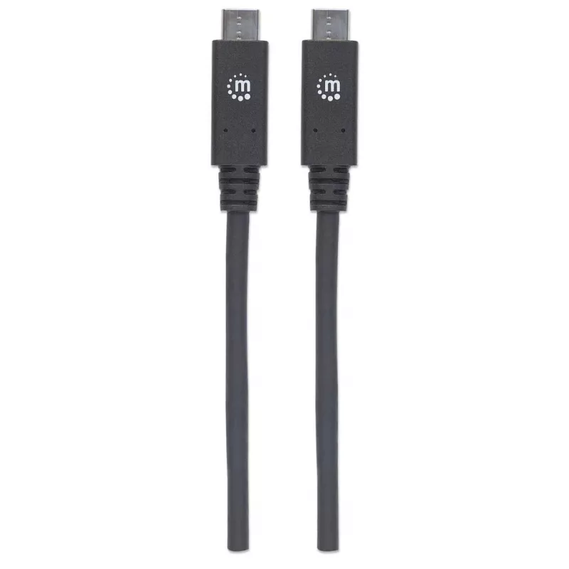 Cabo USB-C Manhattan USB31C5C1M 1m ficha macho para ficha macho preto
