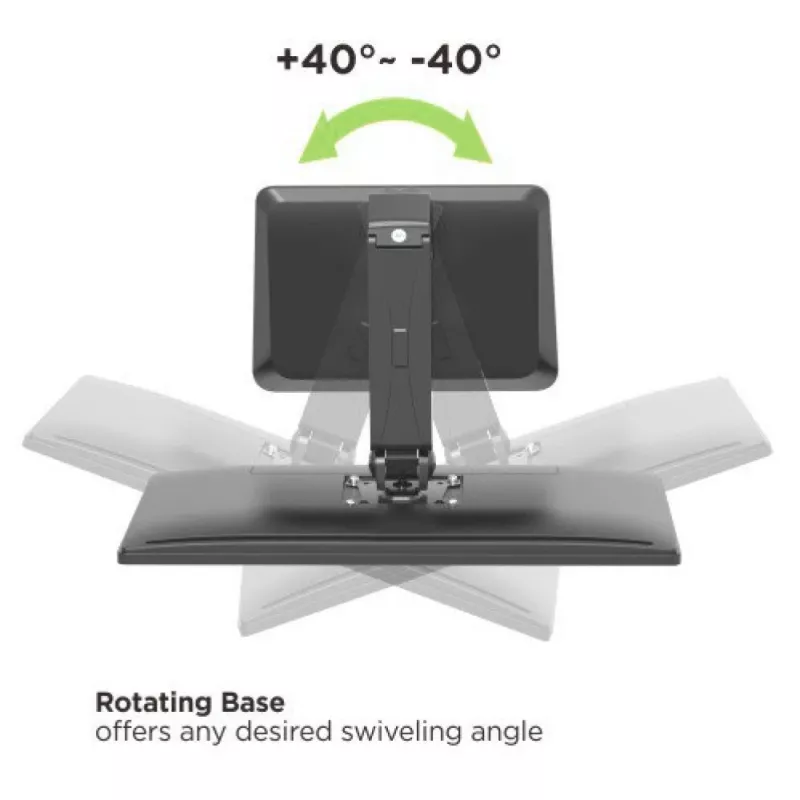 Techly ICA-LCD 35TS suporte de secretária para monitor tátil, 17-32 polegadas, até 10 kg, VESA 75x75/100x100, mola a gás, preto