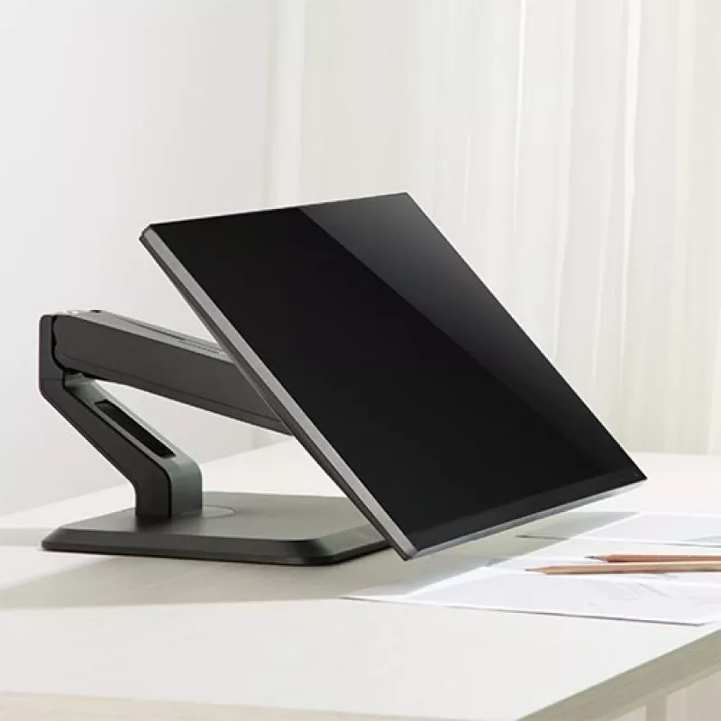 Techly ICA-LCD 35TS suporte de secretária para monitor tátil, 17-32 polegadas, até 10 kg, VESA 75x75/100x100, mola a gás, preto