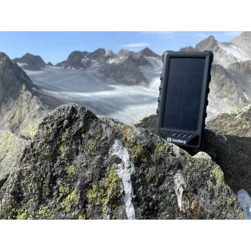 Powerbank solar para exterior Sandberg 16000, 16000 mAh, iões de lítio (Li-Ion), preto