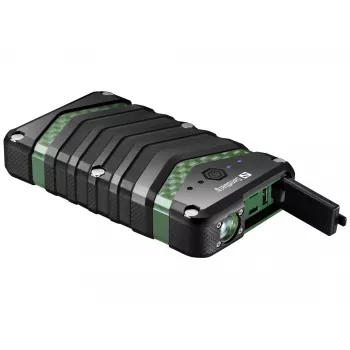 Powerbank Sandberg Survivor 20000, 20000 mAh, iões de lítio (Li-Ion), preto, verde
