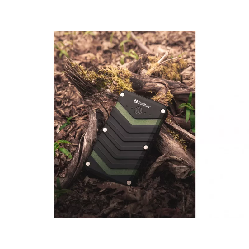 Powerbank Sandberg Survivor 20000, 20000 mAh, iões de lítio (Li-Ion), preto, verde