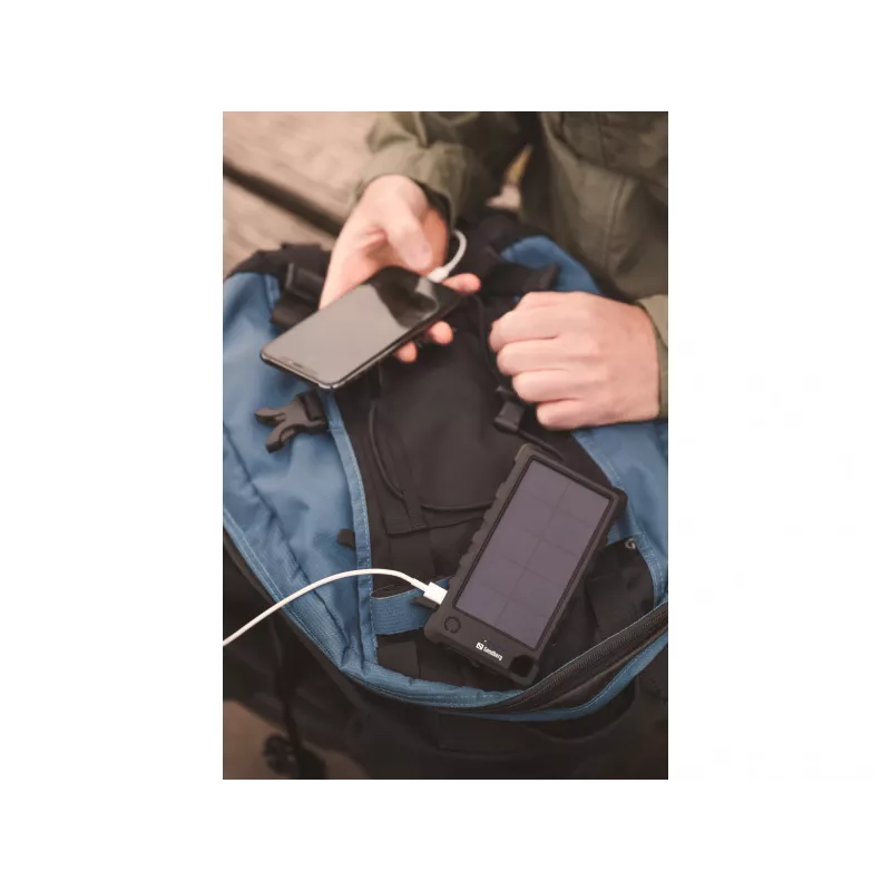 Powerbank solar para exterior Sandberg 10000, 10000 mAh, preto