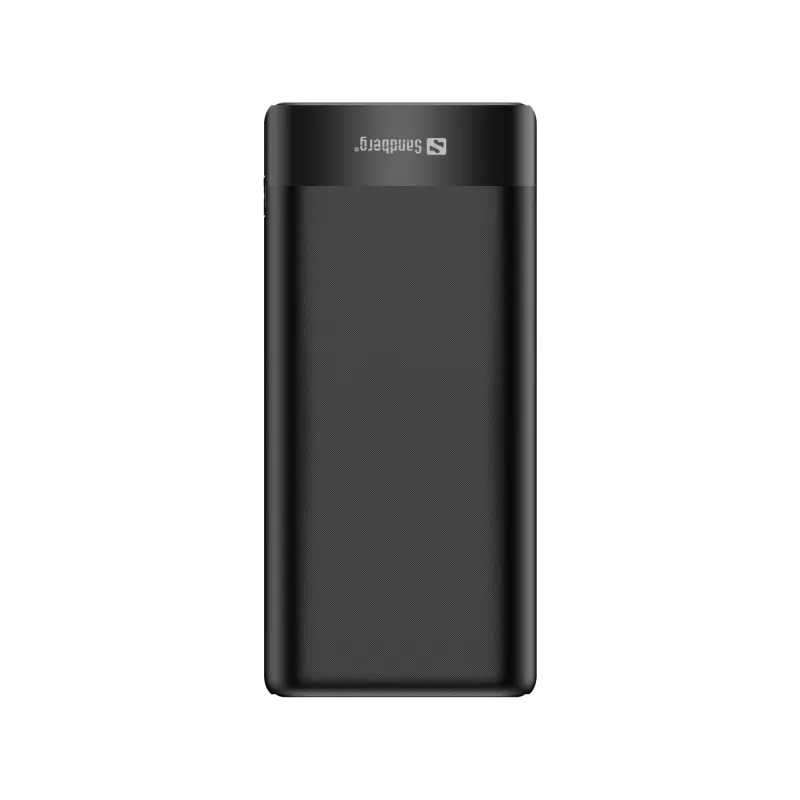 Powerbank Sandberg 20000 PD65W+2xQC3.0, 20000 mAh, iões de lítio (Li-Ion), Quick Charge 3.0, 65 W, preto