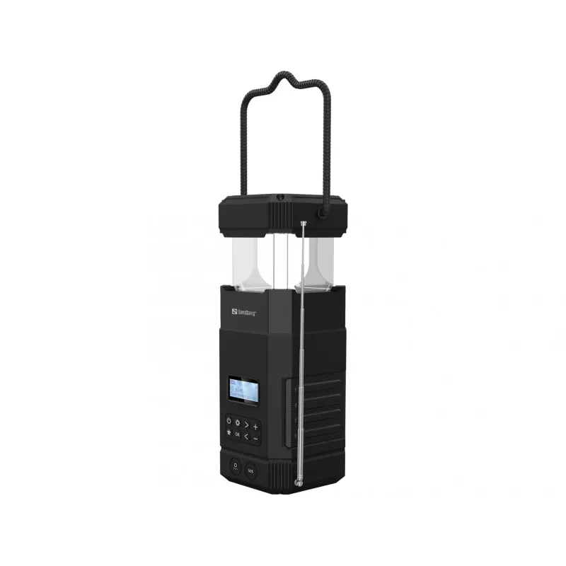 Lanterna de campismo com bateria Sandberg Survivor Lantern All-in1 10000, preto, IPX5, LED, USB C, bateria