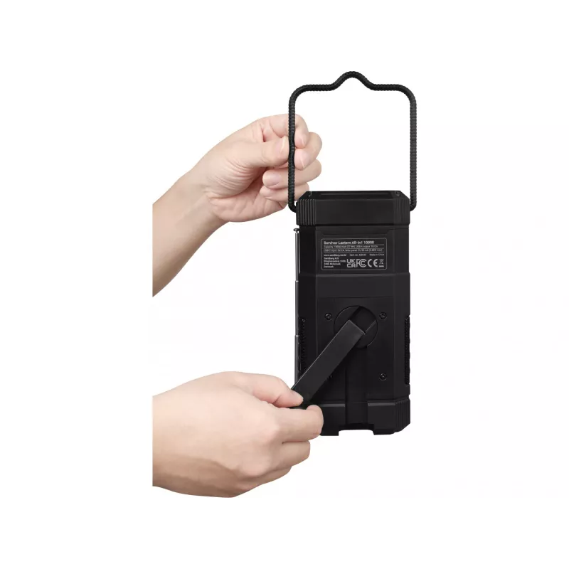 Lanterna de campismo com bateria Sandberg Survivor Lantern All-in1 10000, preto, IPX5, LED, USB C, bateria