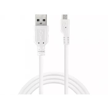 Cabo de carregamento Sandberg USB-A para Micro-USB 1m, 1 m, USB A, Micro-USB B, USB 2.0, ficha/ficha, branco