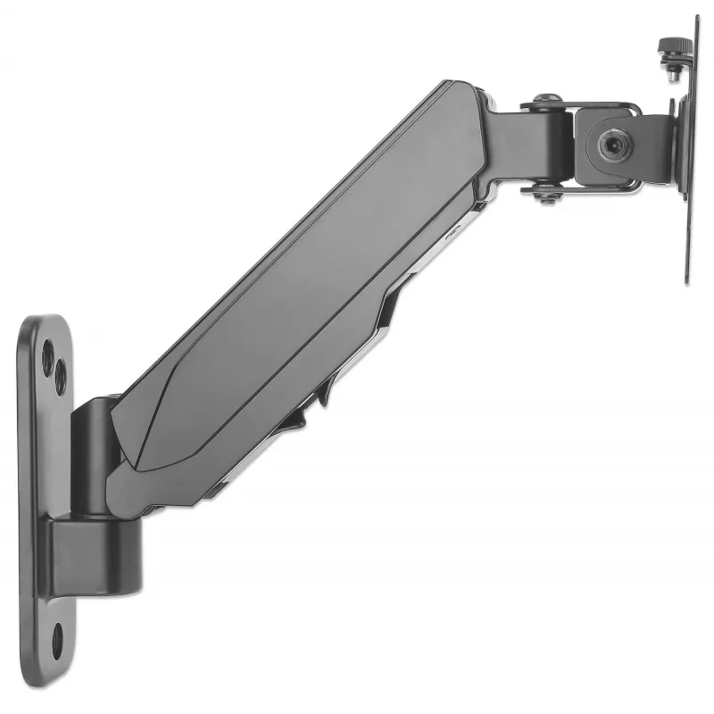 Suporte de parede Manhattan para TV e monitores (braço com mola, 2 articulações), para ecrãs de 17 polegadas a 32 polegadas, compatibilidade VESA: 75x75 mm e 100x100 mm – verifique as dimensões dos quatro orifícios de montagem na parte traseira do ecrã para garantir que encaixa, máx. 8 kg, preto, suporte, garantia vitalícia