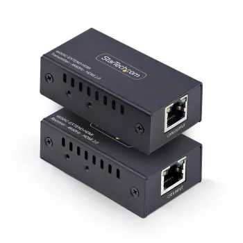 Extensor HDMI StarTech.com sobre CAT5e/CAT6, 4K 60Hz, até 200ft (60m), kit transmissor e recetor, Power over Cable, formato compacto